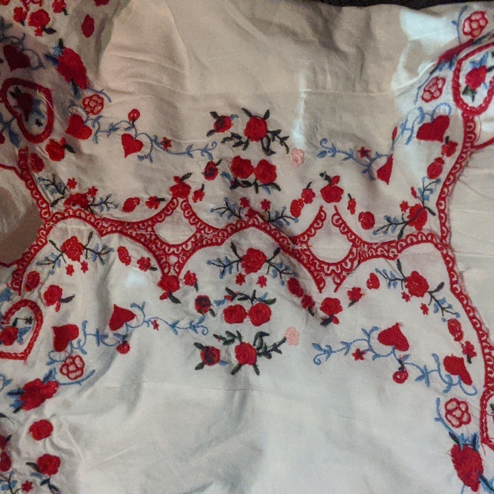 Free People Valencians Midi Dress sz Small im White & Red - Picture 10 of 10